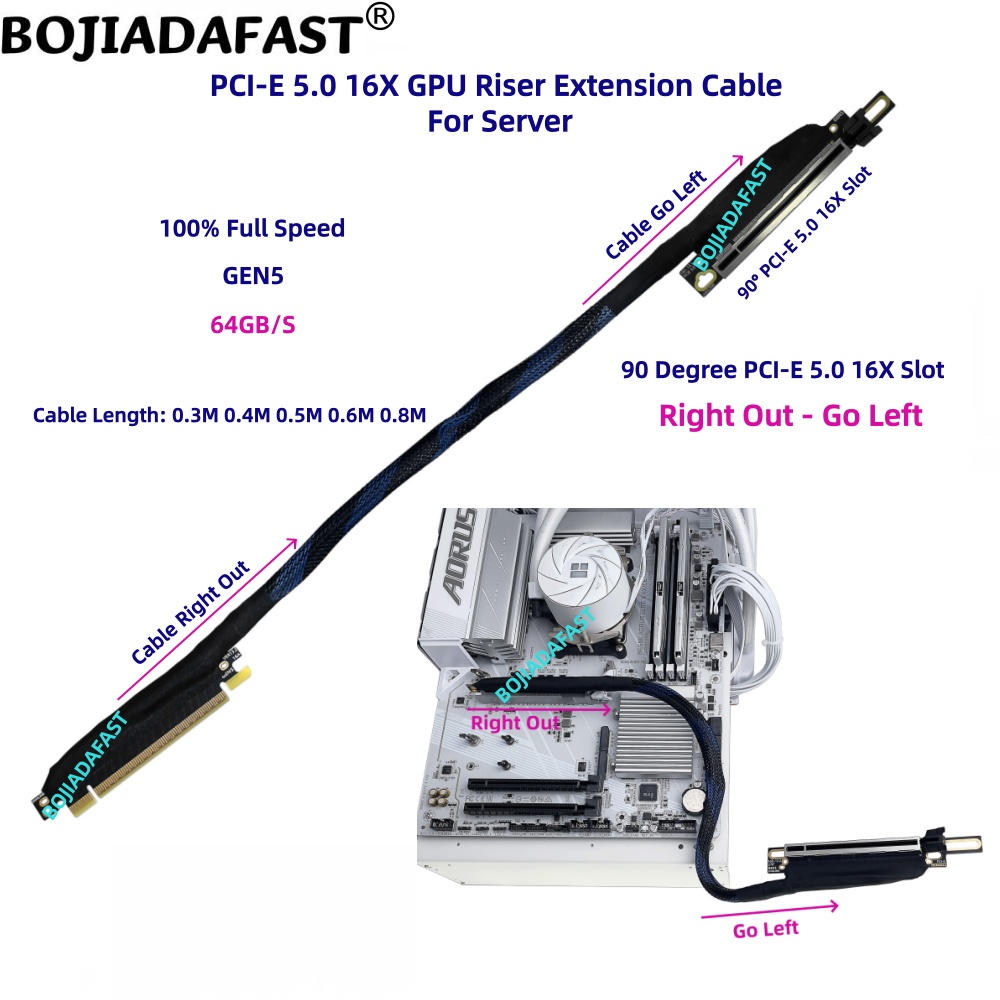 Cable de extensión elevador de - Pcie 5.0 Gpu Riser Cable reseña y precio